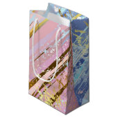 Petit Sac Cadeau Arrière - plan rose texturé (Devant Angle)