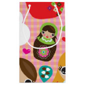 Petit Sac Cadeau Arrière - plan russe d'illustration de poupée (Dos)