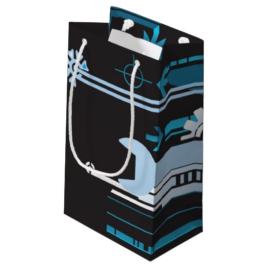 Petit Sac Cadeau Arrière - plan tramé technique 3 (Dos Angle)