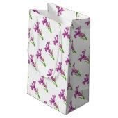 Petit Sac Cadeau Art Botanique D'Iris Violet (Dos Angle)