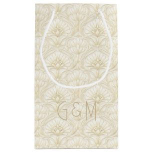 Petit Sac Cadeau Art Déco Ornemental - Ivoire Luxe Mariage Sur Me