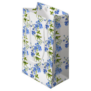 Petit Sac Cadeau Art mariage de delphinium bleu motif