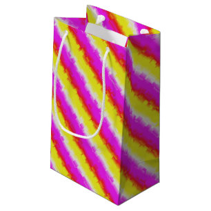 Petit Sac Cadeau Artdeco rose Jaune Artdeco Arc-en-ciel rayures