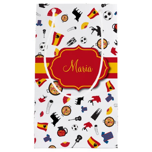 Petit Sac Cadeau Articles de l'Espagne avec le drapeau pour ajouter (Devant)