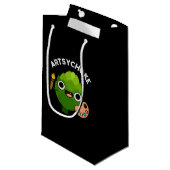 Petit Sac Cadeau Artsychoke Funny Veggie Artichoke Pun Dark BG (Devant Angle)