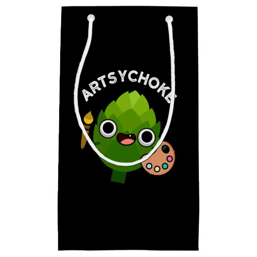Petit Sac Cadeau Artsychoke Funny Veggie Artichoke Pun Dark BG (Devant)