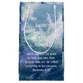 Petit Sac Cadeau Astilbe Blue Mist Romans 8:28 (Devant)