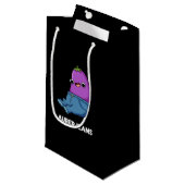 Petit Sac Cadeau Auberjeans Funny Eggplant Pun Dark BG (Devant Angle)