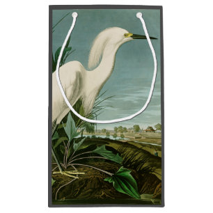 Petit Sac Cadeau Audubon Héron de neige Oiseaux d'aigrettes blanche