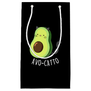 Petit Sac Cadeau Avocatto Funny Avocado chat pun Dark BG