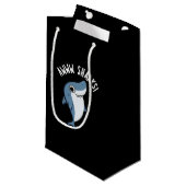 Petit Sac Cadeau Awww Sharks Funny Animal Pun Dark BG (Devant Angle)