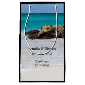 Petit Sac Cadeau Azure Ocean Sandy Beach Mariage photo (Devant)