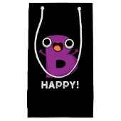Petit Sac Cadeau B Happy Funny Alphabet Pun Dark BG (Devant)
