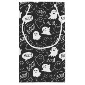 Petit Sac Cadeau B&W Cute Doodle Halloween Motif (Dos)