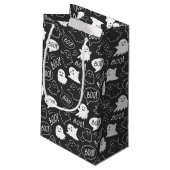 Petit Sac Cadeau B&W Cute Doodle Halloween Motif (Dos Angle)