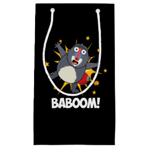 Petit Sac Cadeau Baboom Drôle Explosif Baboon Pun Dark BG