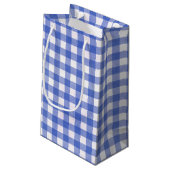 Petit Sac Cadeau Baby Boy En vichy bleu (Dos Angle)
