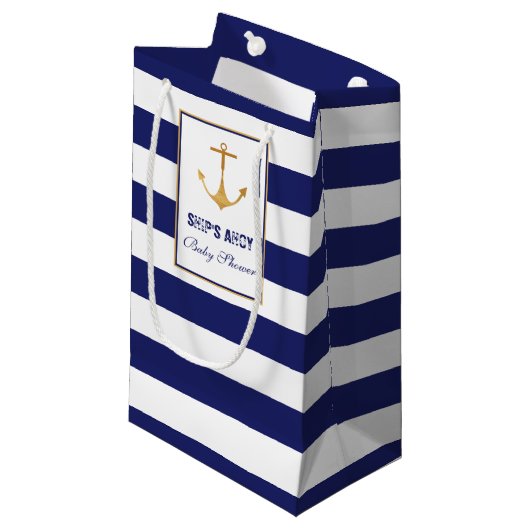 Petit Sac Cadeau Baby shower Ancre nautique (Devant Angle)
