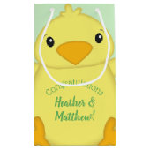 Petit Sac Cadeau Baby shower blanc vert (Dos)