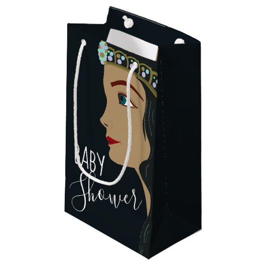 Petit Sac Cadeau Baby shower bleu princesse (Devant Angle)