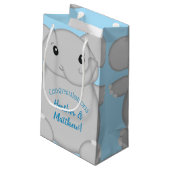 Petit Sac Cadeau Baby shower Blue Elephant (Dos Angle)