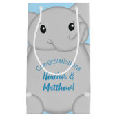 Petit Sac Cadeau Baby shower Blue Elephant (Devant)