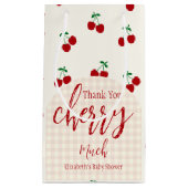 Petit Sac Cadeau Baby shower cerises (Devant)