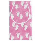 Petit Sac Cadeau Baby shower d'aquarelle rose Empreinte Motif (Dos)