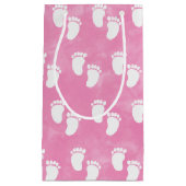 Petit Sac Cadeau Baby shower d'aquarelle rose Empreinte Motif (Devant)