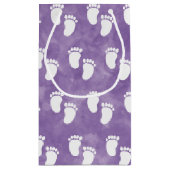 Petit Sac Cadeau Baby shower d'aquarelle violet Motif d'empreinte (Dos)