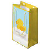 Petit Sac Cadeau Baby shower de bain à bulle en caoutchouc jaune (Devant Angle)