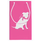 Petit Sac Cadeau Baby shower de chien taureau rose (Dos)