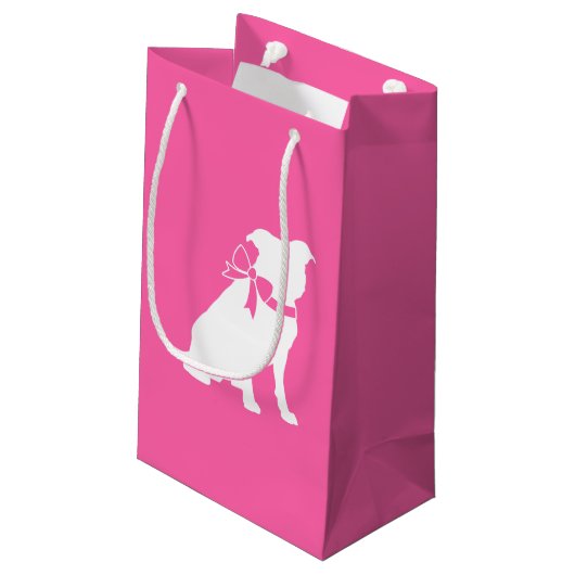 Petit Sac Cadeau Baby shower de chien taureau rose (Dos Angle)