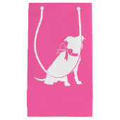 Petit Sac Cadeau Baby shower de chien taureau rose (Devant)