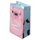 Petit Sac Cadeau Baby shower de cochon bleu (Dos Angle)