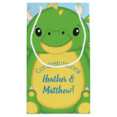 Petit Sac Cadeau Baby shower de dragon bleu (Dos)