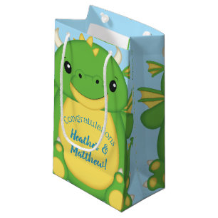 Petit Sac Cadeau Baby shower de dragon bleu