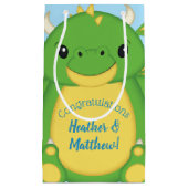 Petit Sac Cadeau Baby shower de dragon bleu (Devant)