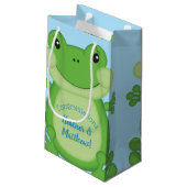 Petit Sac Cadeau Baby shower de grenouille bleu (Dos Angle)