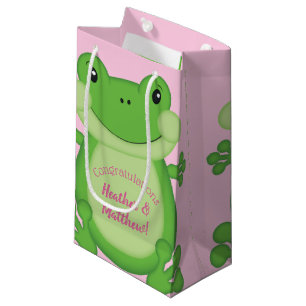 Petit Sac Cadeau Baby shower de grenouille rose
