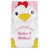 Petit Sac Cadeau Baby shower de poulet ferme rose (Devant)