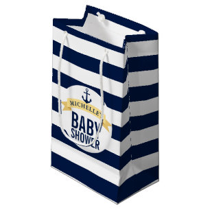 Petit Sac Cadeau Baby shower de style nautique Customisé