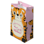 Petit Sac Cadeau Baby shower de tigre rose (Dos Angle)