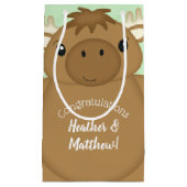 Petit Sac Cadeau Baby shower d'orignal vert (Devant)