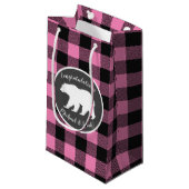 Petit Sac Cadeau Baby shower d'ours rose (Devant Angle)