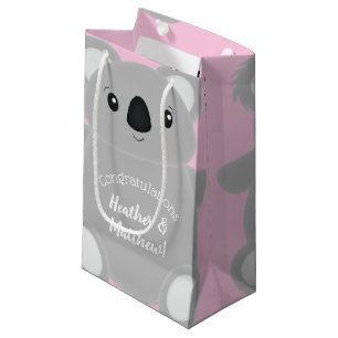 Petit Sac Cadeau Baby shower d'ours rose Koala