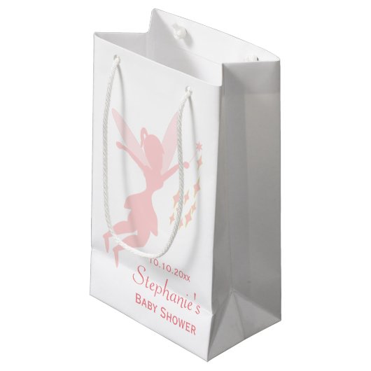 Petit Sac Cadeau Baby shower féerique rose (Devant Angle)