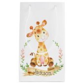 Petit Sac Cadeau Baby shower Giraffe personnalisé (Devant)