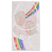 Petit Sac Cadeau Baby shower jumeau de filles (Dos)