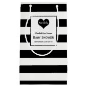 Petit Sac Cadeau Baby shower moderne chic noir & blanc (Devant)